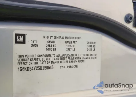 2005 Cadillac Deville Standard from USA, damaged, VIN 1G6KD54Y25U250546